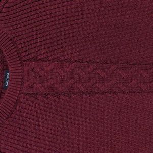 Nautica Burgundy Cable Tunic Sweater